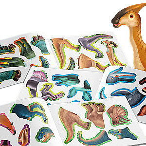 Grāmata ar uzlīmēm - Dinosauri. Kura ir šī skeleta?