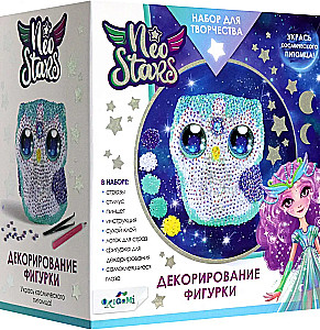 Radošais komplekts - Neo Stars. Figūriņa dekorēšanai ar kristāliem. Pūce Munī