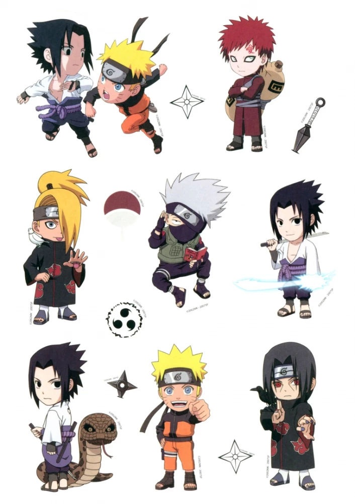Naruto uzlīmju komplekts. Dizains 3