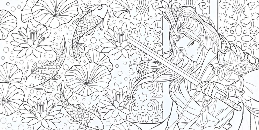 Krāsojamā grāmata-antistress. Mākslas albums. Japāna
