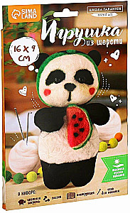 Vālēšana no vilnas - Panda ar arbūzu