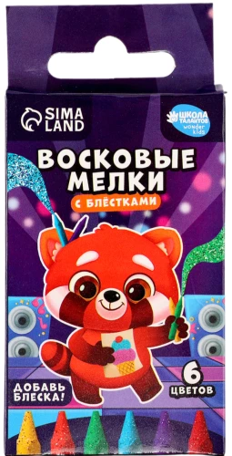Vaska krītiņi ar spīdumu - Panda, komplekts 6 krāsās