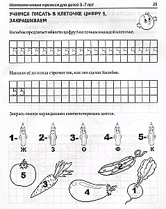 Matemātiskās rakstīšanas grāmatas bērniem no 5 līdz 7 gadiem