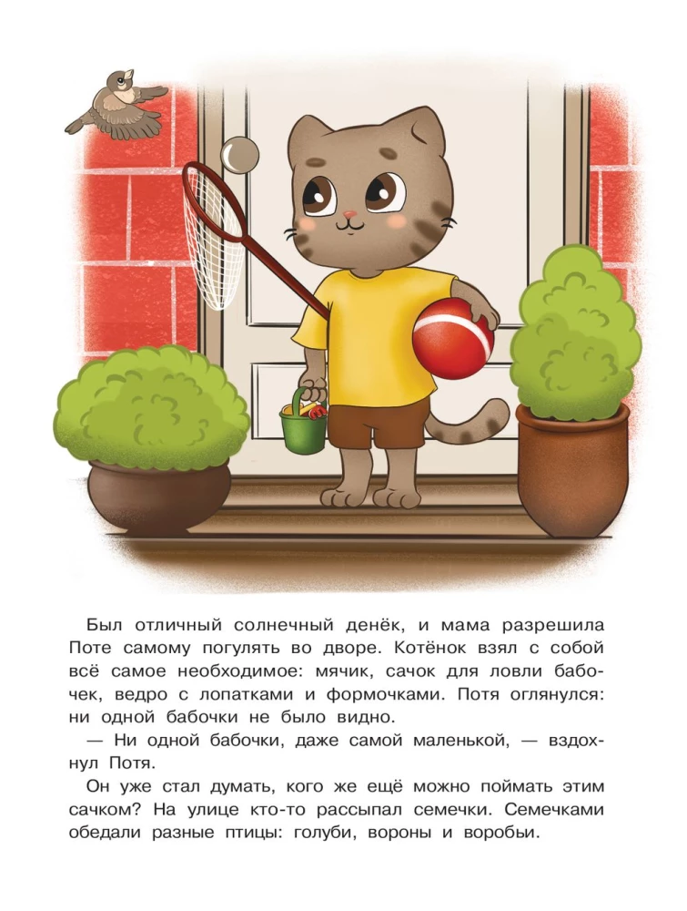 Kaķēns Potja mācas spēlēt un draudzēties