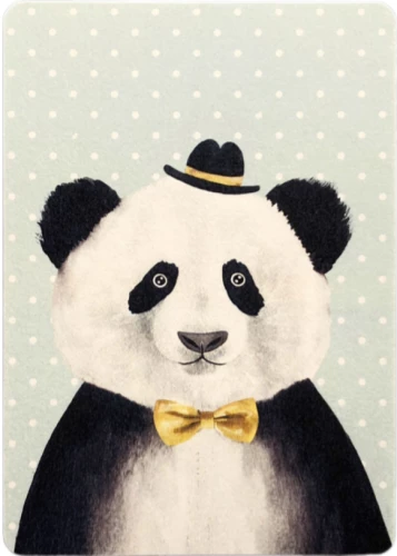 Apsveikuma kartiņa - Panda cepurē