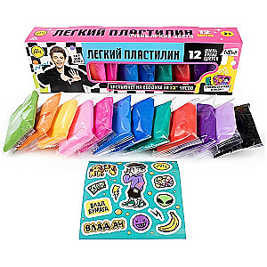 Vieglā plastilīna - Vlad A4, 12 krāsas