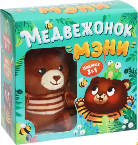 Lāču mazulis Mēni. 3 in 1 komplekts (kartona grāmata, puzle, rotaļlieta)