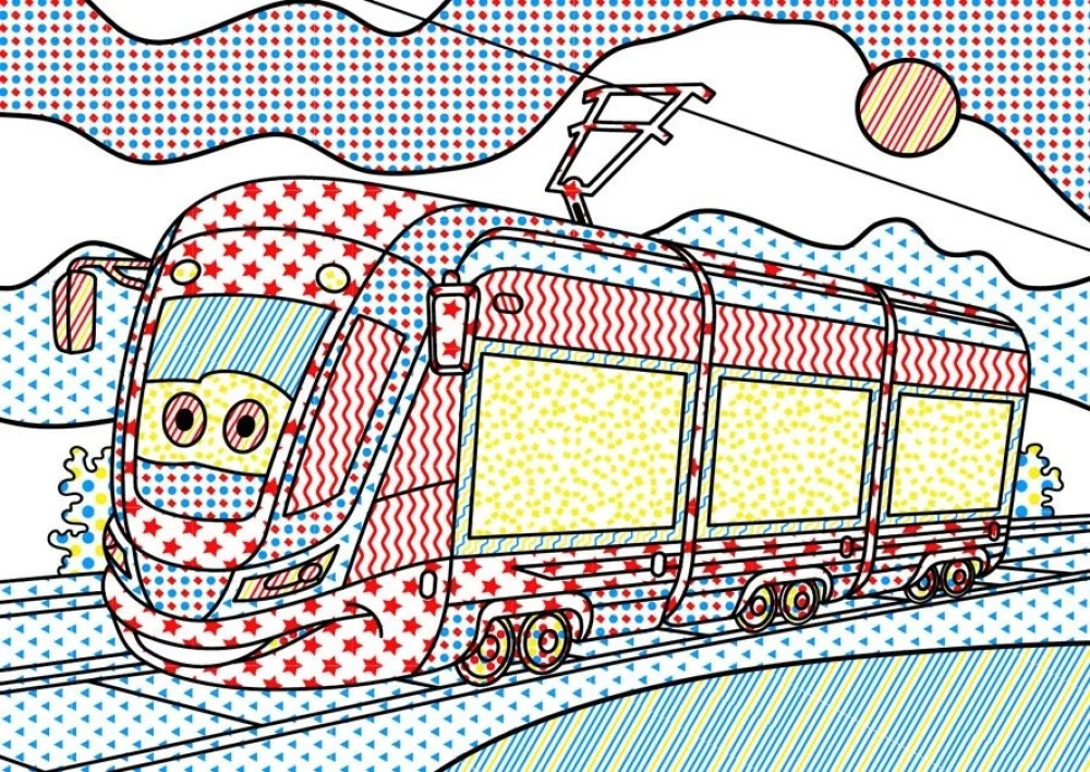 Burvju ūdens krāsojumi. Pilsētas transports