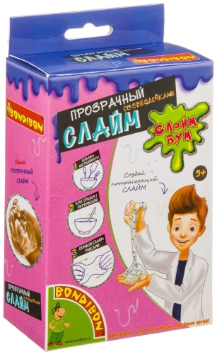 Eksperimentu komplekts - Slime bums. Caurspīdīgs slime ar zvaigznītēm
