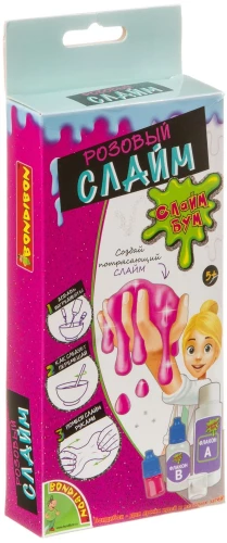 eksperimentu komplekts - Slime bums. Rozā slime