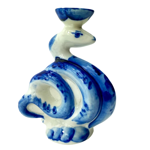 Porcelāna statuete - Čūska - svečturis (11x9)