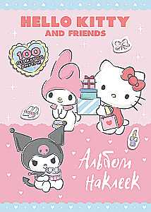 Hello Kitty un draugi. Uzlīmju albums (rozā)