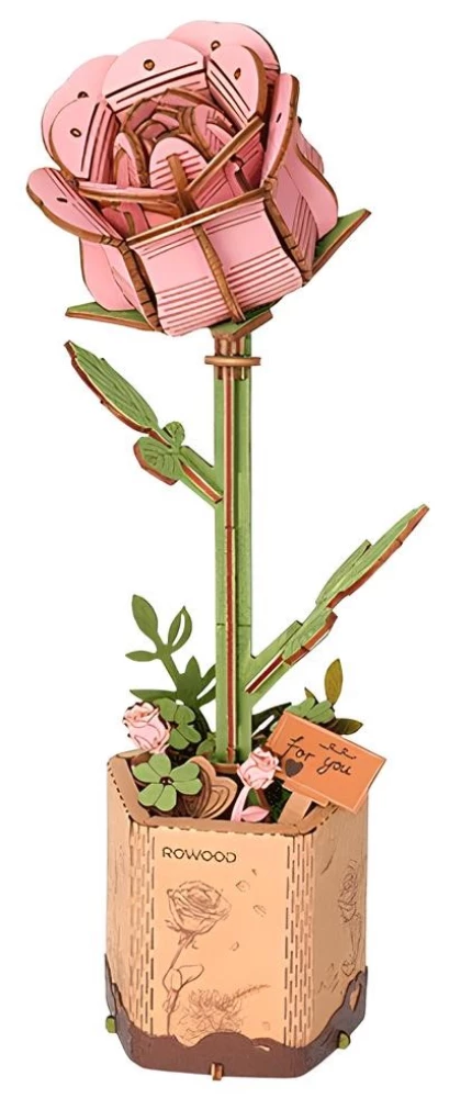 Koka puzle - Rozā roze