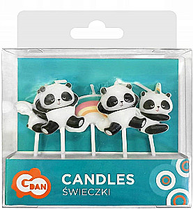 Sveču komplekts - Panda, 6 gab.