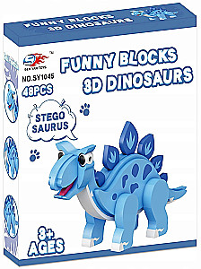 Putu konstruktors Dinozaurs , 48 detalas, zils