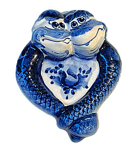 Porcelāna figūriņa - Čūska - magnets (9x7)