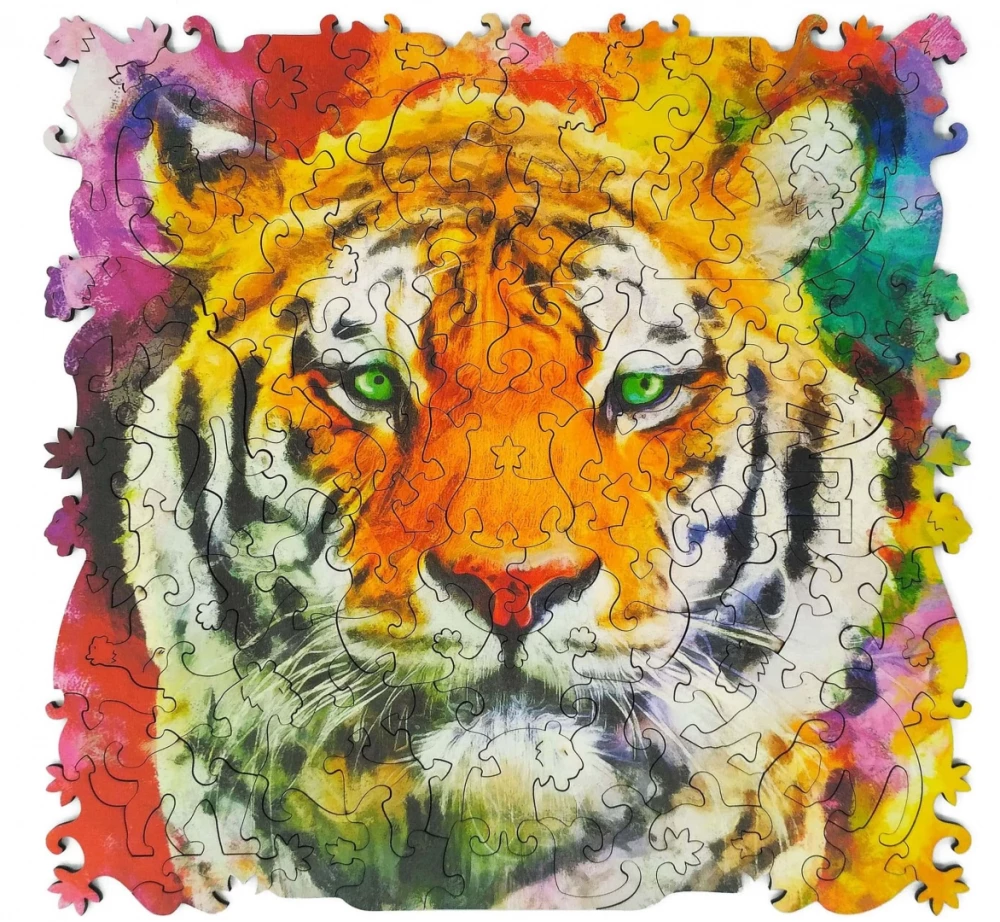 Figurālais koka puzle - ANIMAL ART. Tīģeris 108 detaļas