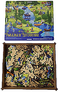 Figurālais koka puzle - Zveja Kotoļevkā, 305 detaļas