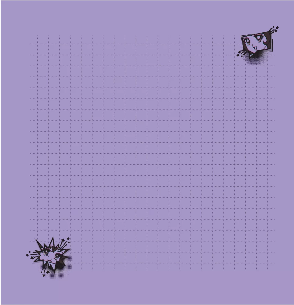 Bloknotu - Anime stils (violeti-dzeltena)
