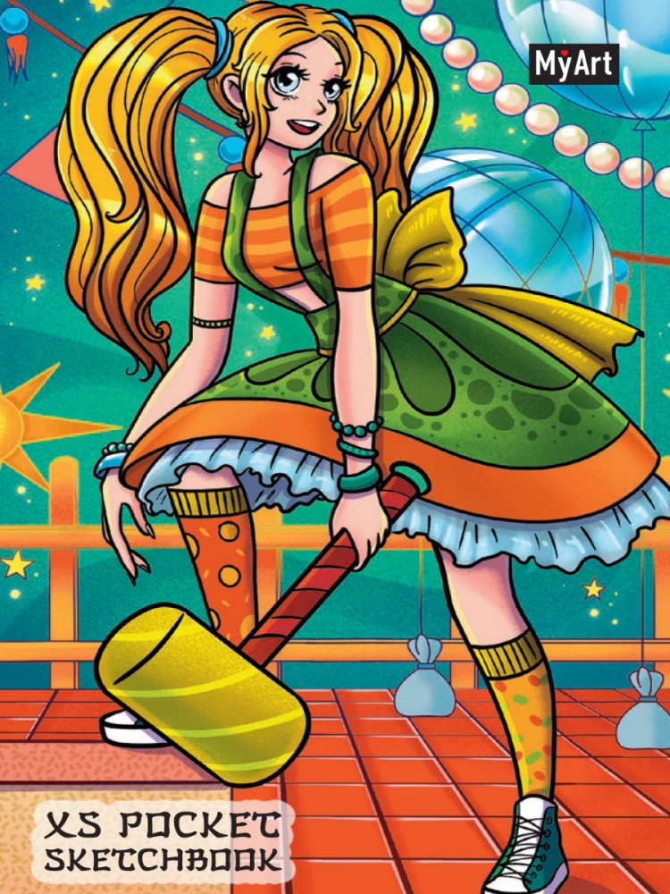 MyArt. XS Pocket skiču grāmata. Anime. Meitene ar āmuru