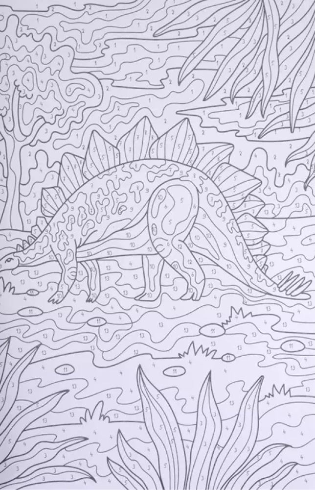 Krāsošana pēc numuriem - Dinozauru pasaule