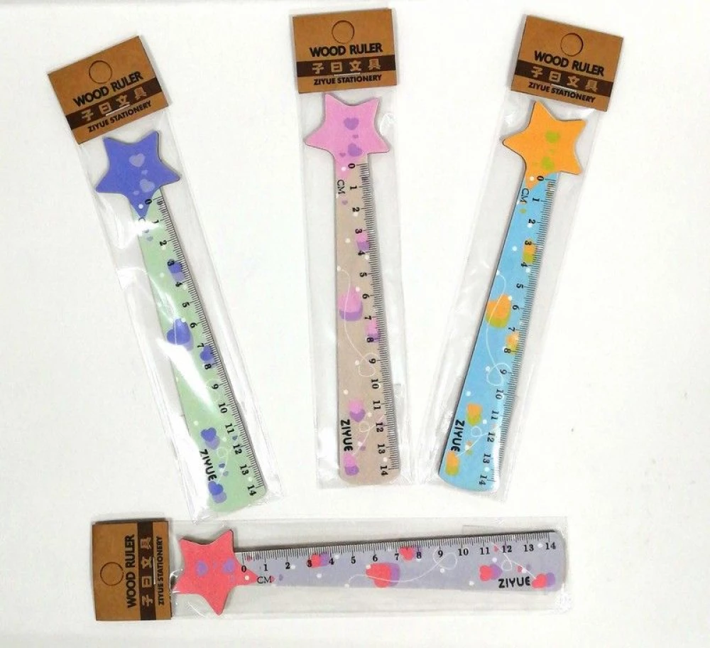Koka lineāls (14 cm)