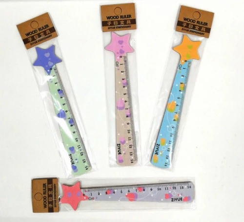 Koka lineāls (14 cm)