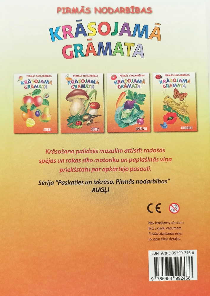 Pirmās nodarbības. Krāsojamā grāmata: Augļi
