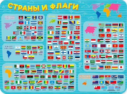 Galda pārklājums veidošanai - Valstis un karogi
