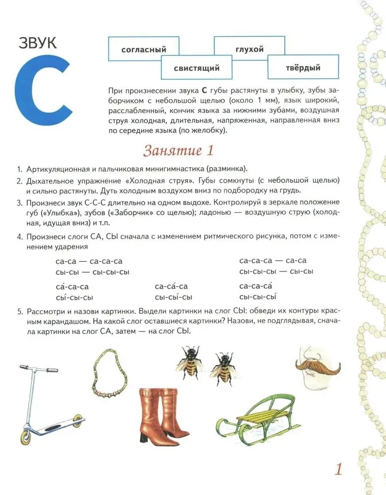 Mājas darba burtnīca skaņu S, Z, C izrunas nostiprināšanai