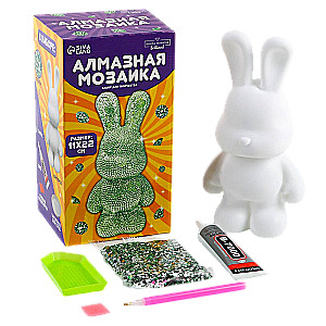 Алмазная мозаика на фигурке - Зайка (зеленый)
