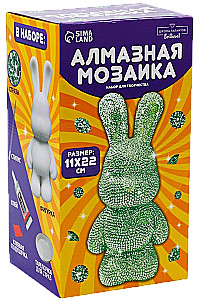 Алмазная мозаика на фигурке - Зайка (зеленый)