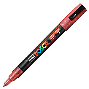 Marķieris Posca pc-3ml, sarkans ar spīdumiem, 0.9 - 1.3 mm, lodes formas uzgalis