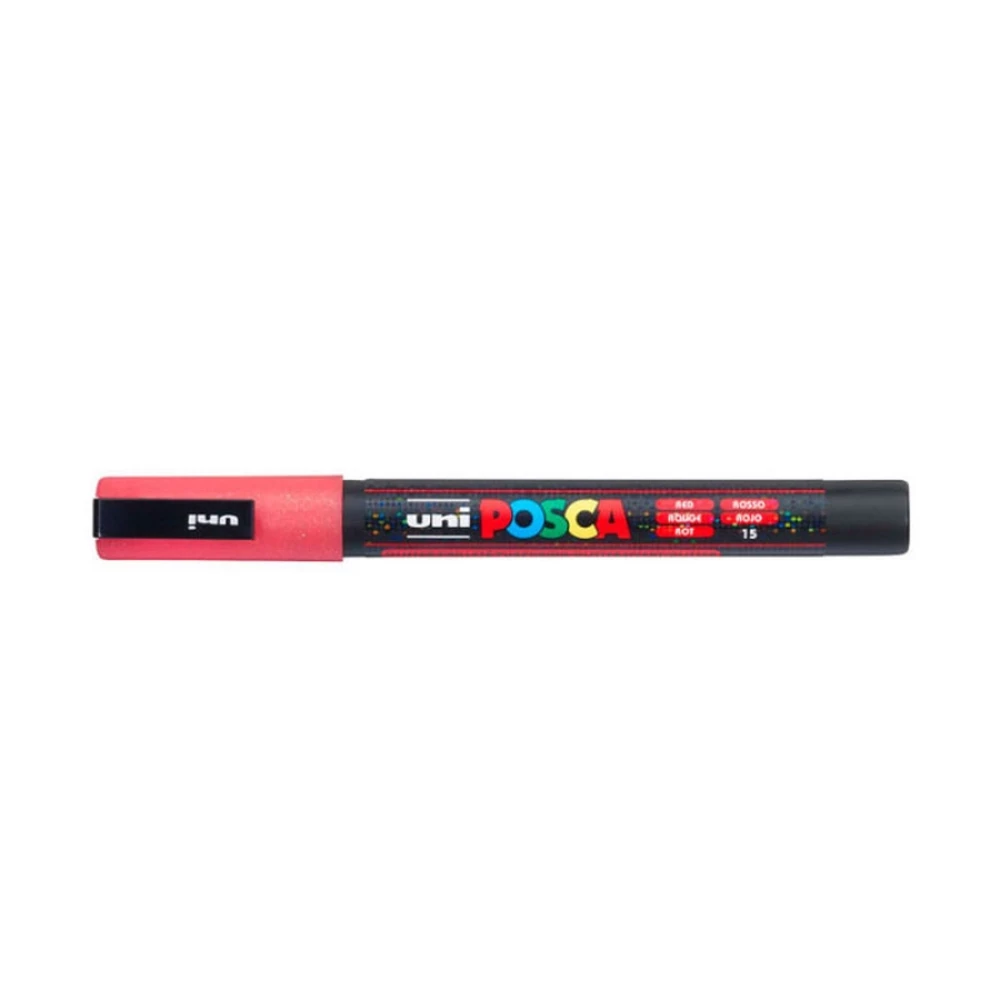 Marķieris Posca pc-3ml, sarkans ar spīdumiem, 0.9 - 1.3 mm, lodes formas uzgalis