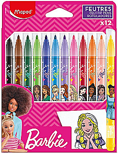 Flomasteri Maped. Barbie, 12 krāsas