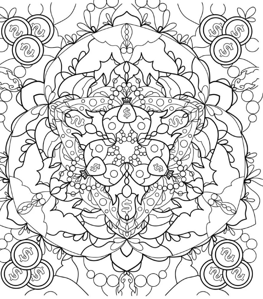 Naudas mandalas. Krāsojamā grāmata-antistress bagātības piesaistei