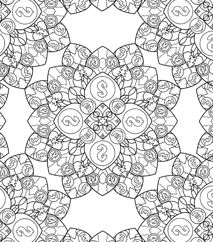 Naudas mandalas. Krāsojamā grāmata-antistress bagātības piesaistei