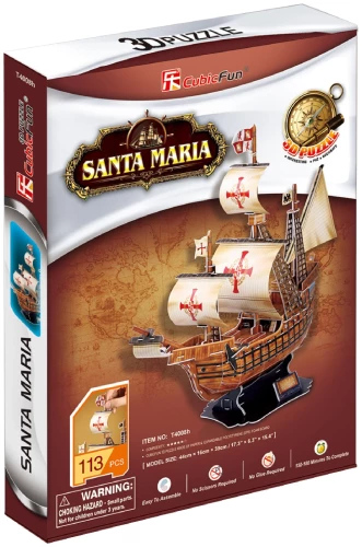 3D puzle - Kuģis. Santa Maria, 113 detaļas
