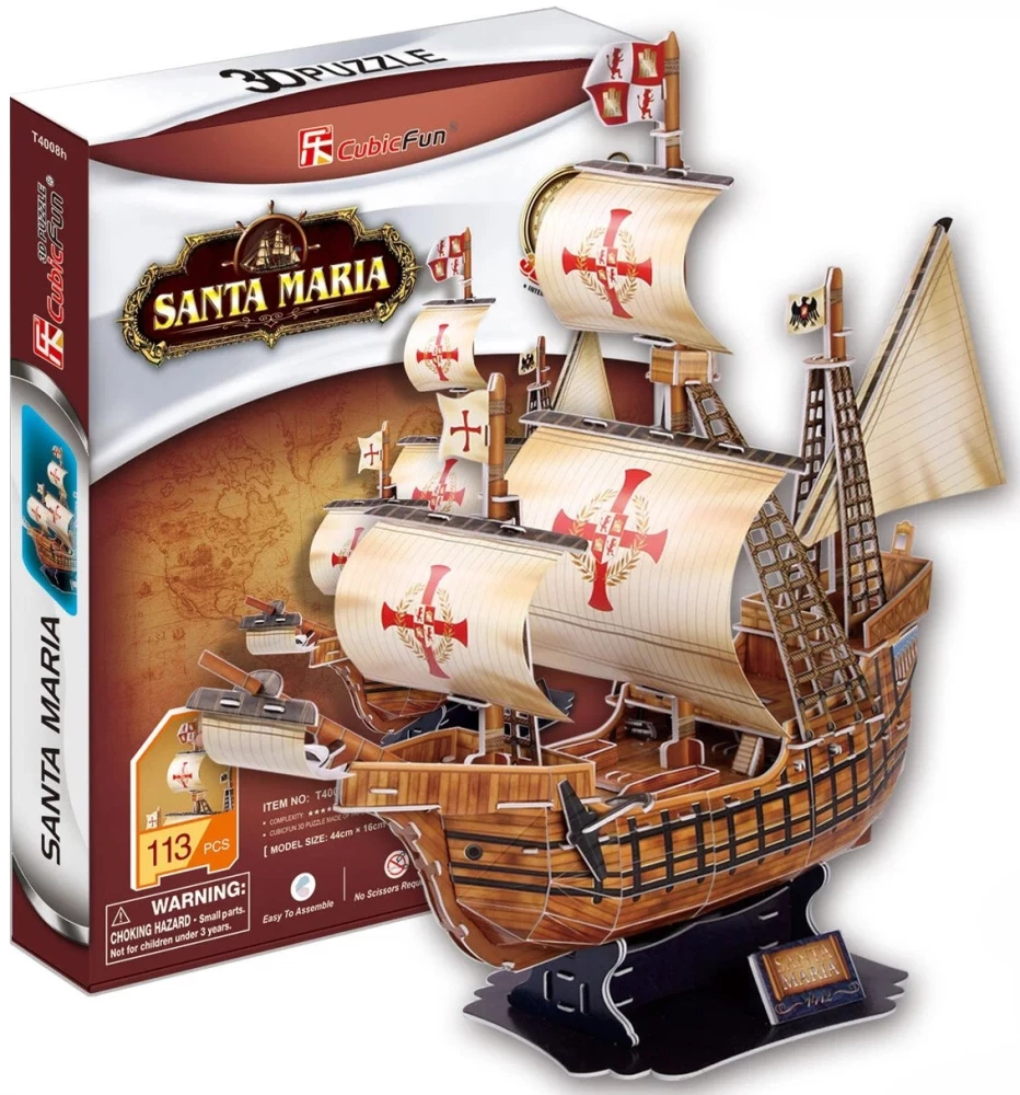 3D puzle - Kuģis. Santa Maria, 113 detaļas