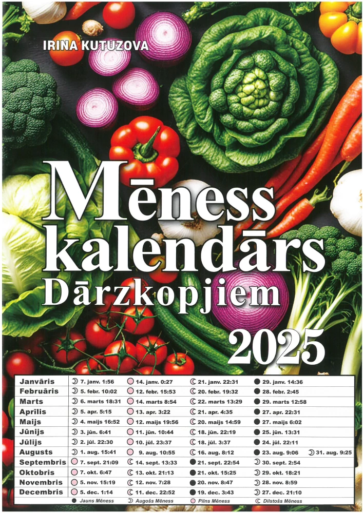 Kalendārs - Mēness kalendārs dārzniekiem 2025 (LV)