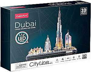 3D puzle Dubaija ar LED apgaismojumu, 182 detaļas
