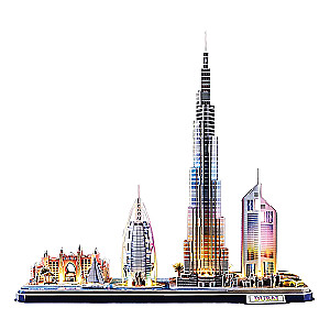 3D puzle Dubaija ar LED apgaismojumu, 182 detaļas