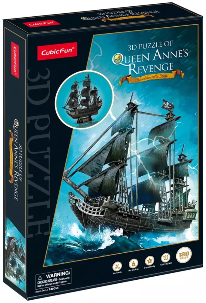 3D puzle - Kuģis Queen Anne's Revenge, 180 detaļas