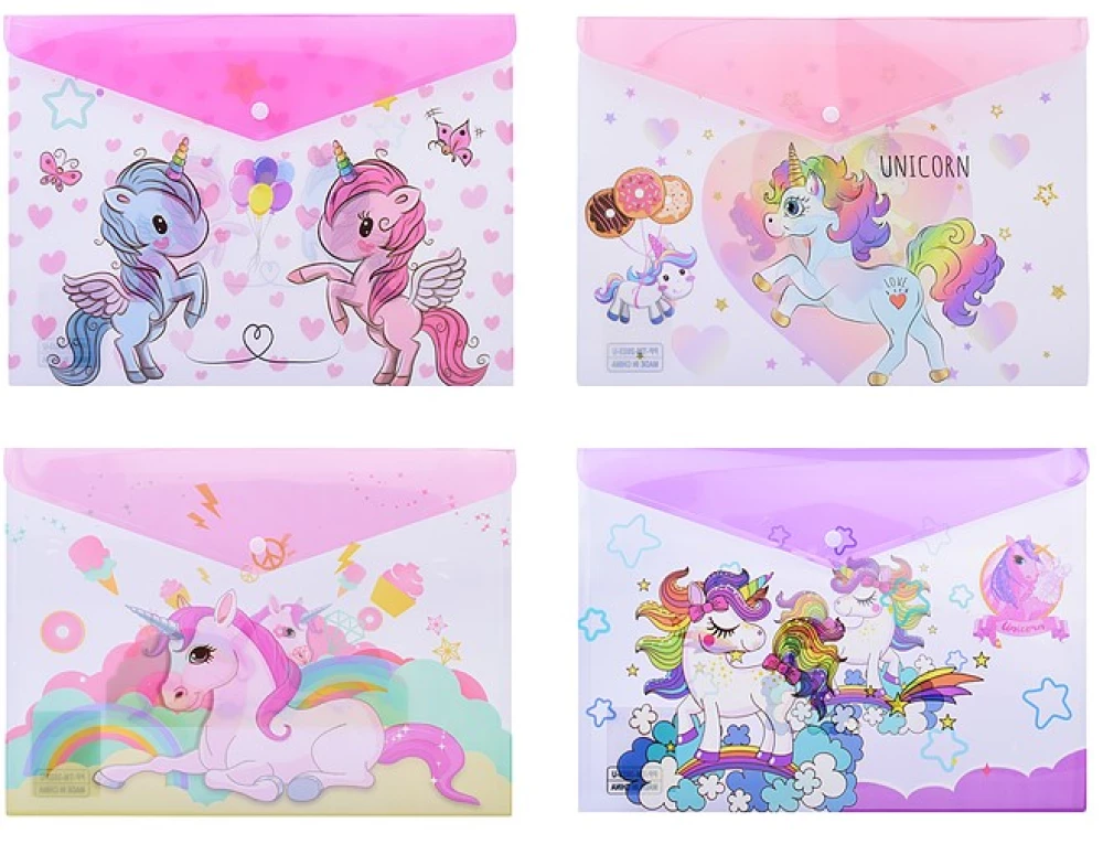 Kancelejas mapes UNICORN (4 dizaini sortimentā)