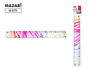 Plastmasas lineāls, 30 cm, elastīgs, krāsains
