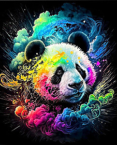 Glezna pēc numuriem - Krāsaina panda