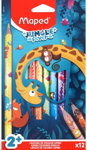 Krāsainie zīmuļi MAPED Jumbo Jungle Fever
