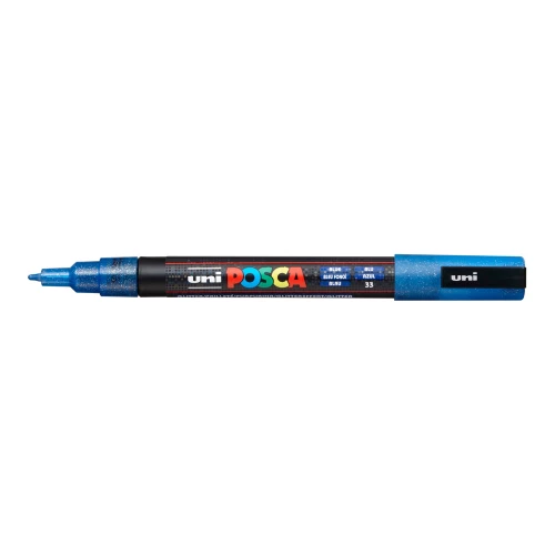 Marķieris UNI Posca PC-3ML, zils ar spīdumiem (33)