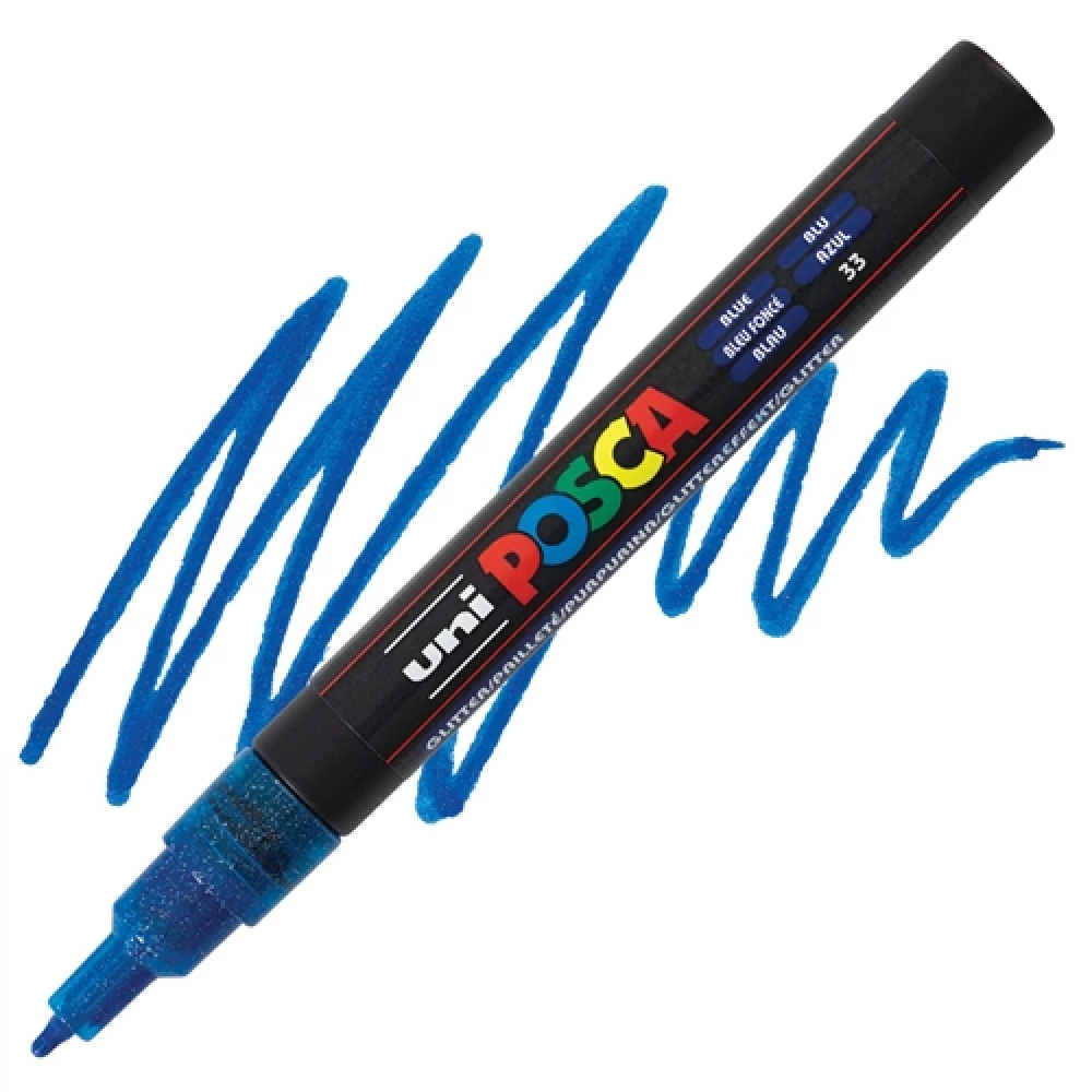 Marķieris UNI Posca PC-3ML, zils ar spīdumiem (33)