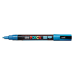 Marķieris UNI Posca PC-3ML, gaiši zils ar spīdumiem (8)